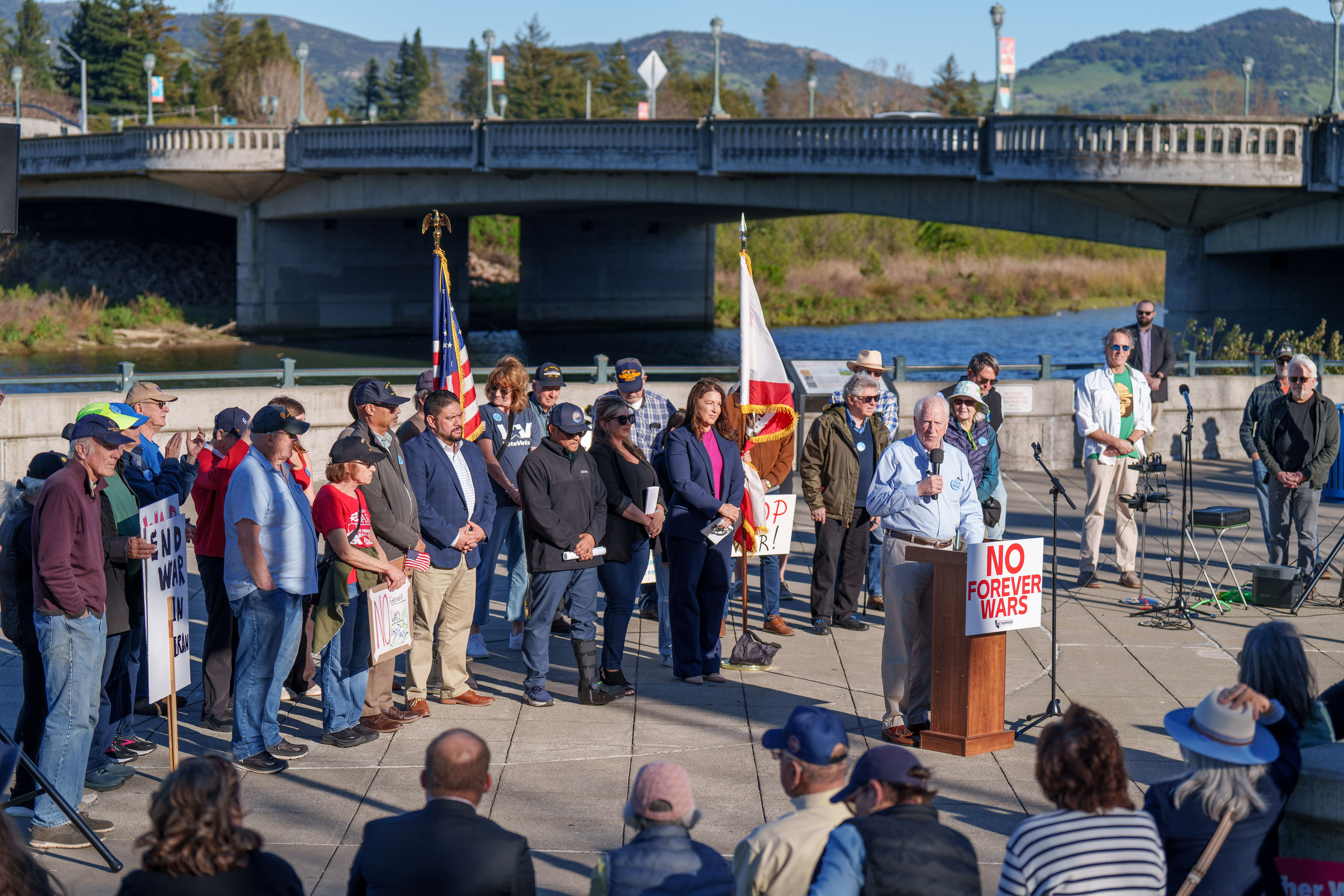 Rep. Thompson at "No Forever Wars" Day of Action in Napa