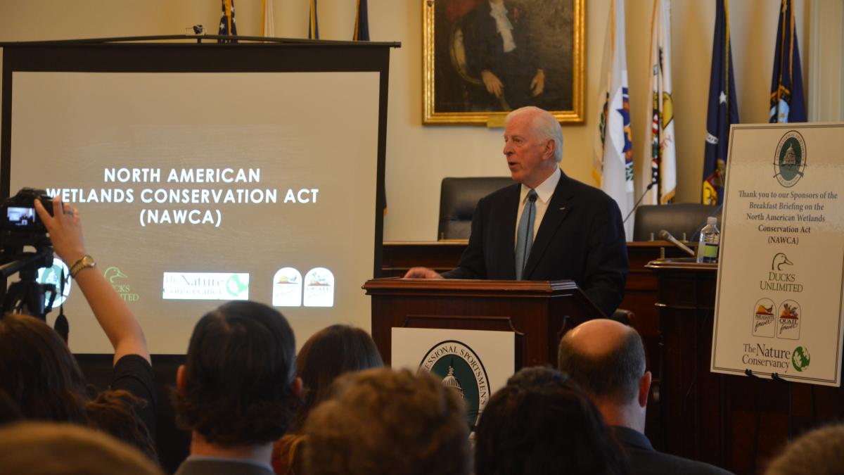 Rep. Thompson speaks with the Congressional Sportsman’s Caucus about the importance of NAWCA.