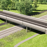 Draft rendering of the overpass, to be finalized in May 2025. Courtesy of the City of Dixon.