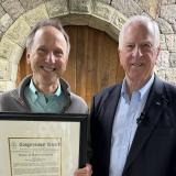 Rep. Mike Thompson recognizes Richard Dale as the 2026 Sonoma County Climate Crisis Champion.
