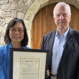 Rep. Mike Thompson recognizes Dr. Ruihong Zhang as the 2026 Yolo County Climate Crisis Champion.