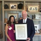 Leslie Lew with Rep. Thompson at Sunday's recognition event.    