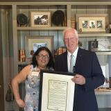 Maricarmen Reyes Larios with Rep. Thompson at Sunday's recognition event. 