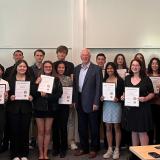 Pictured: Rep. Thompson with a previous class of student leaders from the Student Leadership Council. 