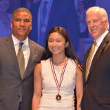 From left to right: Congressional Award Chairman Paxton K. Baker, Alannah Ruiz, Rep. Mike Thompson.