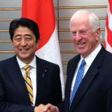 Rep. Thompson shakes hands with Japanese Prime Minister Abe