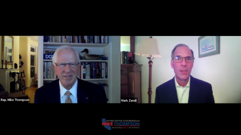 Rep. Thompson and Mark Zandi on a Zoom