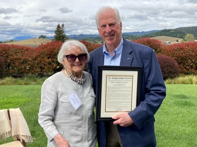 Thompson presents CRS to Napa County Woman of the Year Betty Rhodes