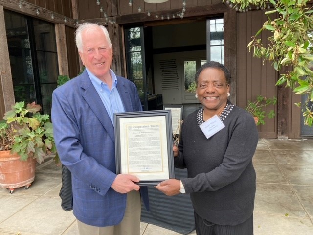 Thompson presents CRS to Solano County Woman of the Year Hazel Wilson