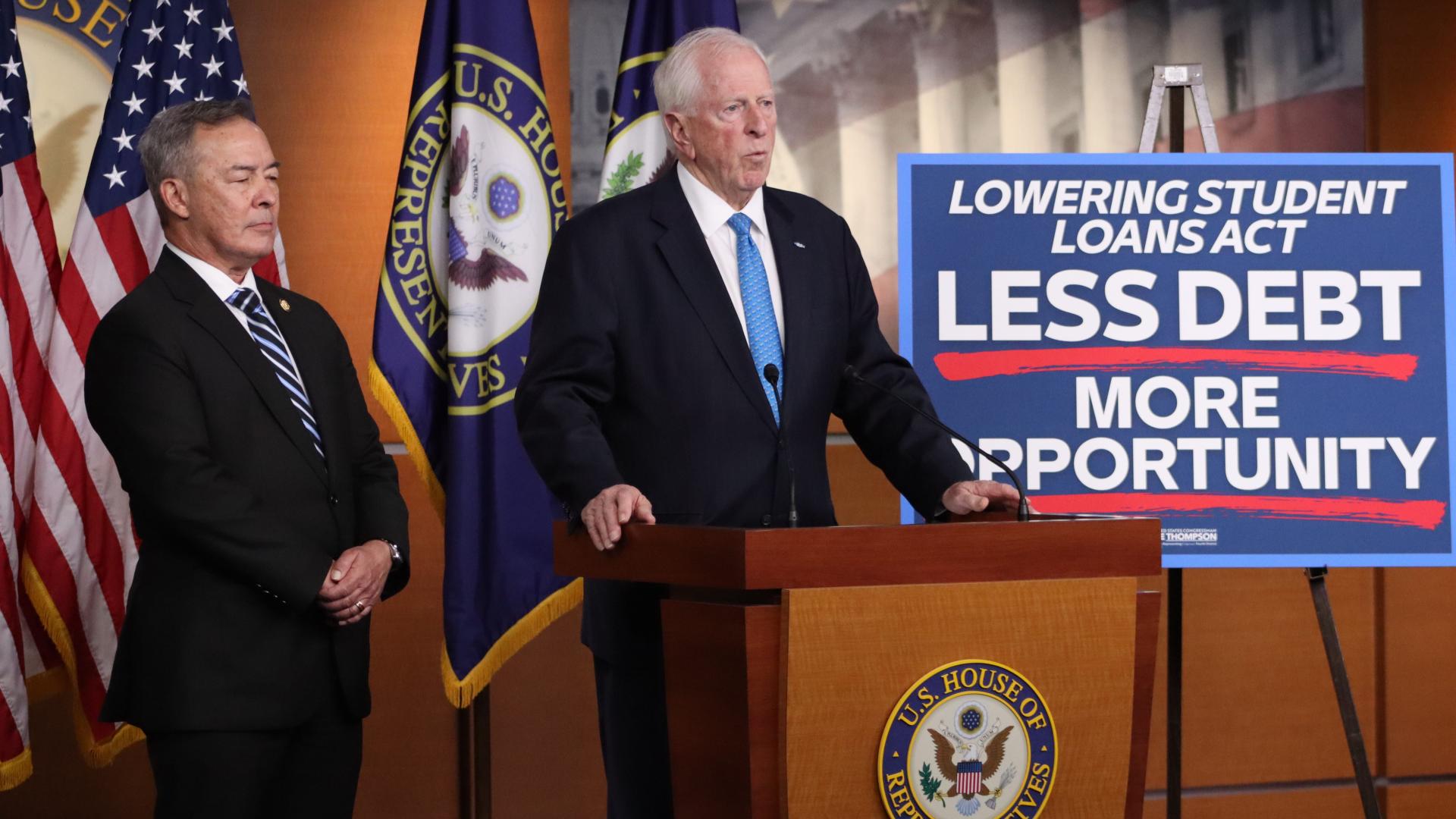 Rep. Thompson at the Lowering Student Loan Press Conference