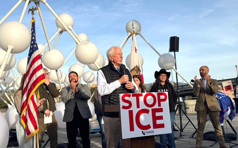 Rep. Thompson at the STOP ICE Day of Action in Napa