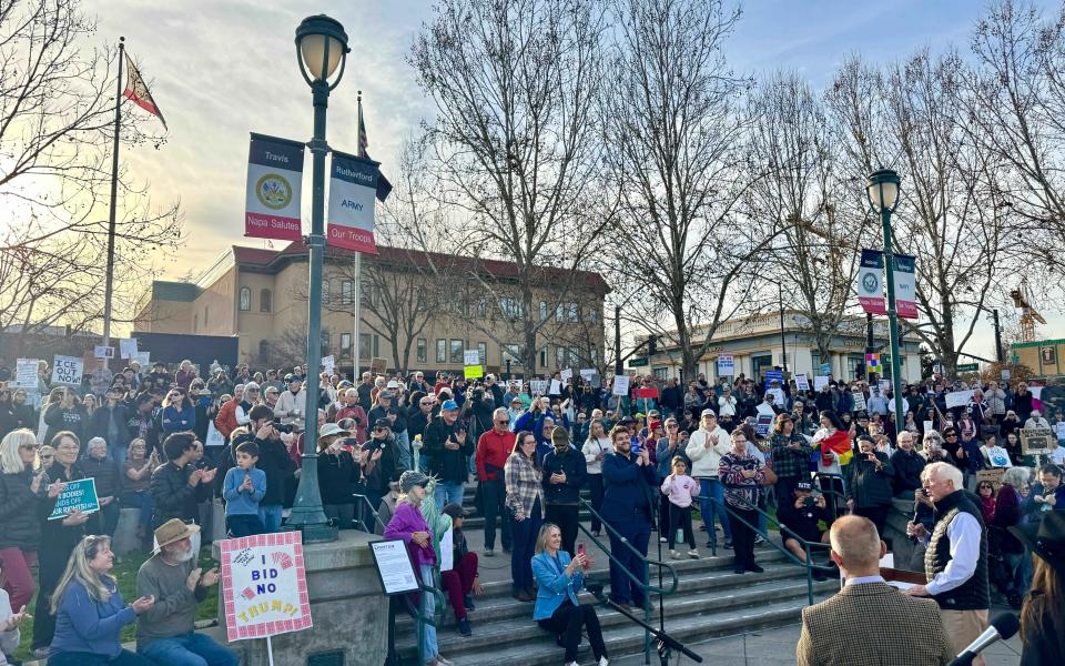 Rep. Thompson at the STOP ICE Day of Action in Napa